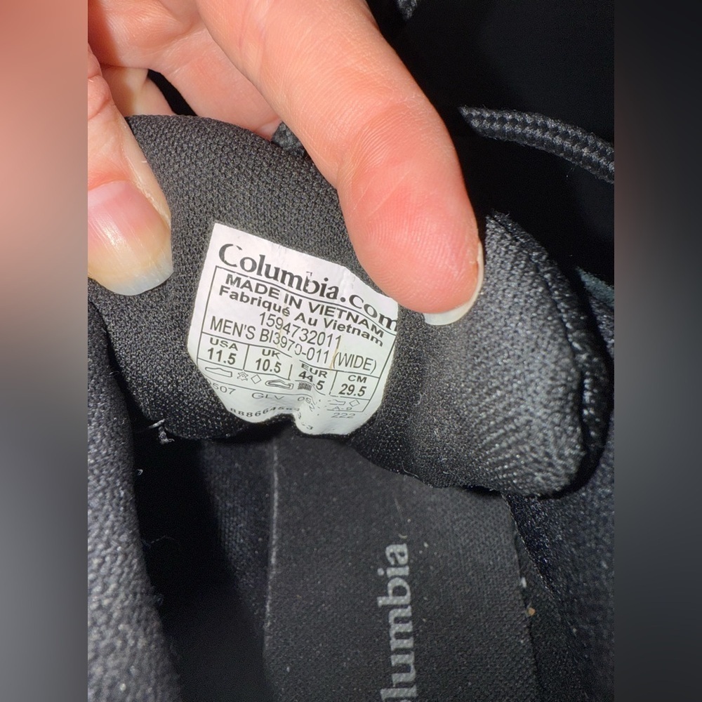 Columbia Newton Ridge Plus II Waterproof Hiking Boots Leather Black 11.5 Wide - Picture 8 of 8